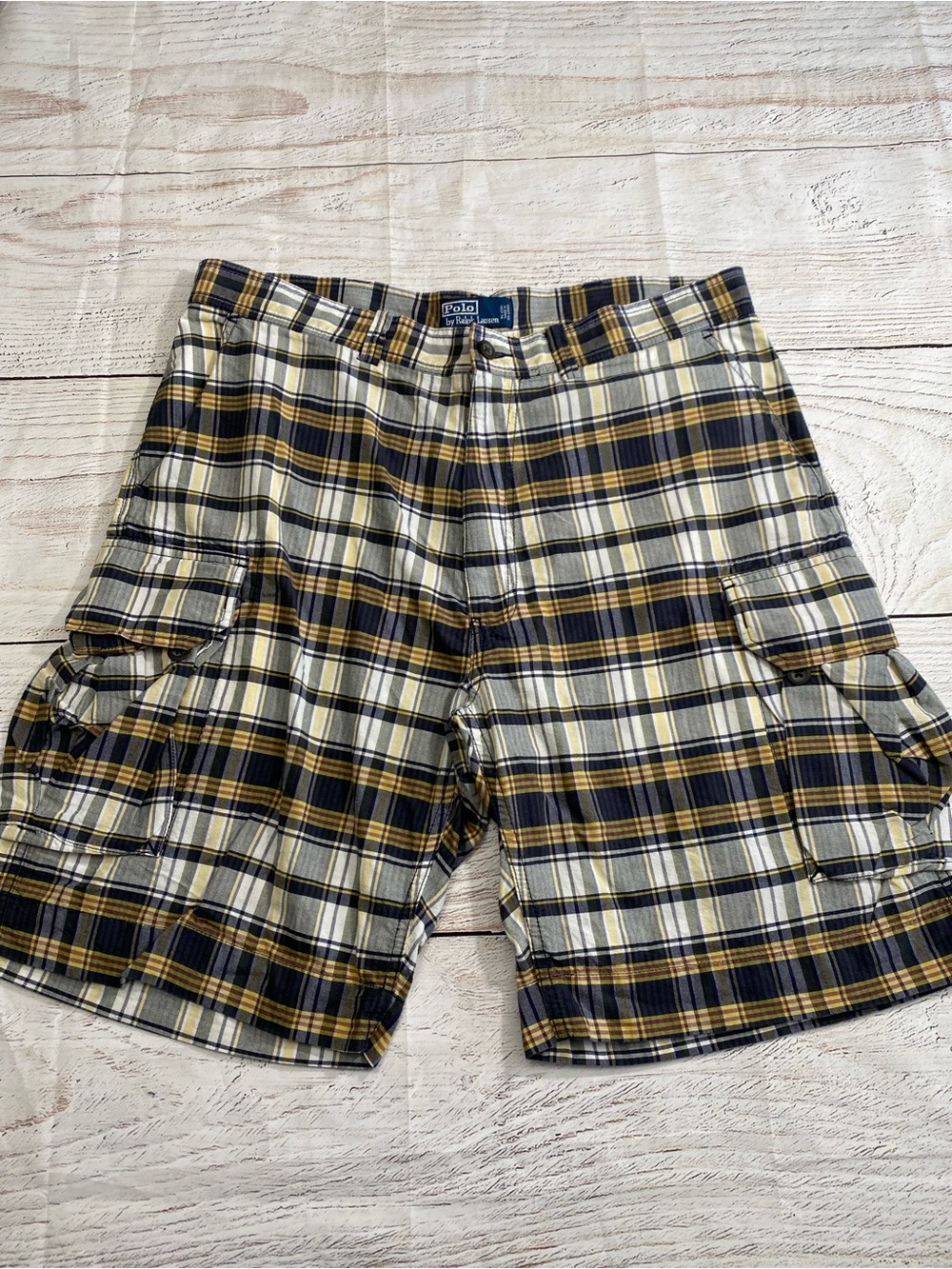 Polo by Ralph Lauren Plaid Y2K Cargo Shorts size 36